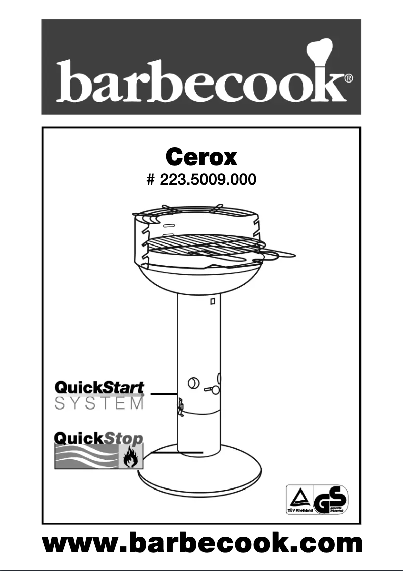 Page 1 de la notice Manuel utilisateur Barbecook Cerox