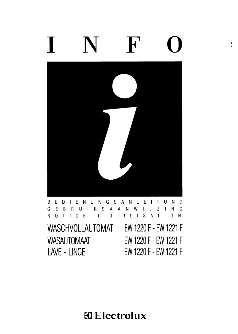 Page 1 de la notice Manuel utilisateur Electrolux EW 1221F