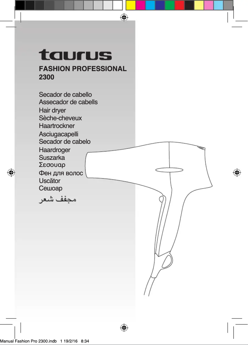 Page n°1 - Manuel utilisateur Taurus Fashion Professional 2300