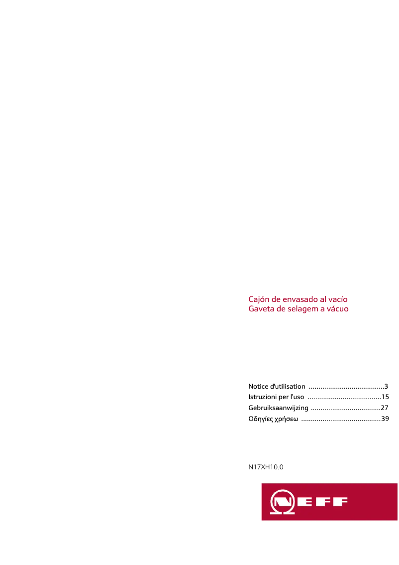 Página 1 del manual Manual de usuario Neff N17XH10N0