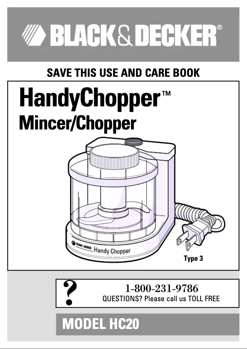 Página 1 del manual Manual de usuario Black & Decker HC20