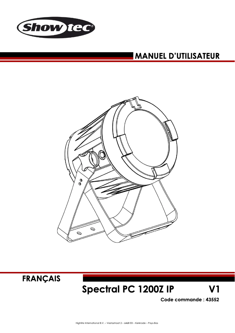 Page n°1 - Manuel utilisateur Showtec Spectral PC 1200Z