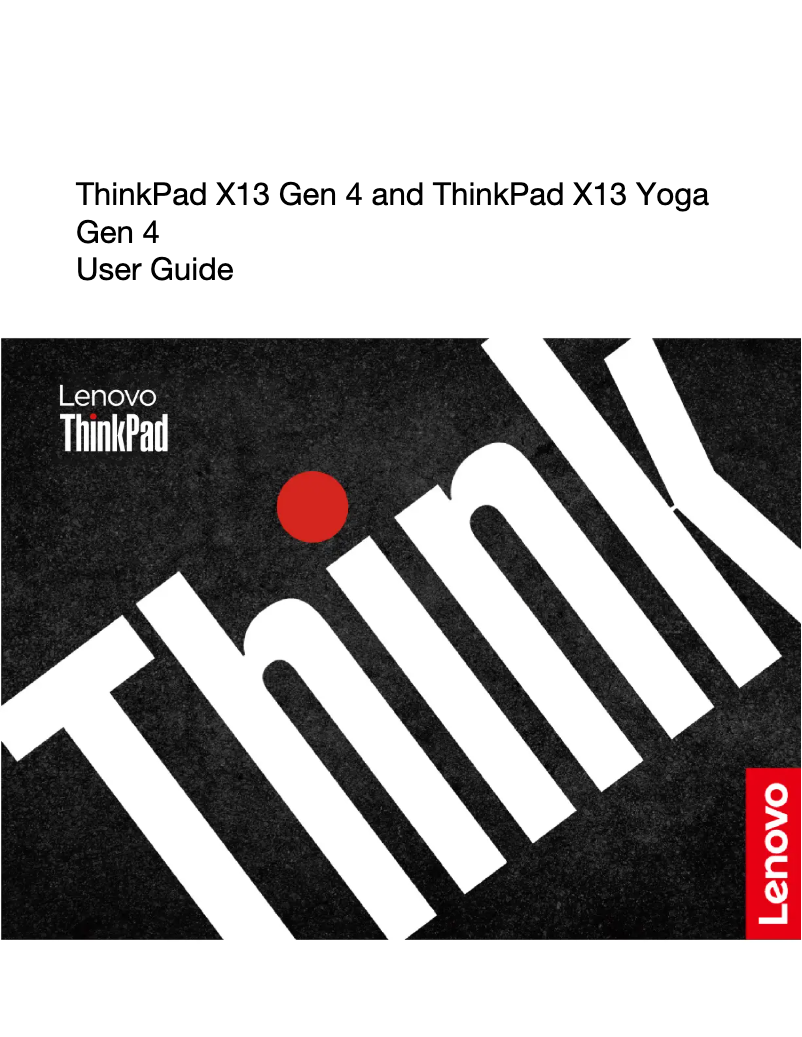 Image de la première page du manuel de l'appareil ThinkPad X13 Yoga Gen 4