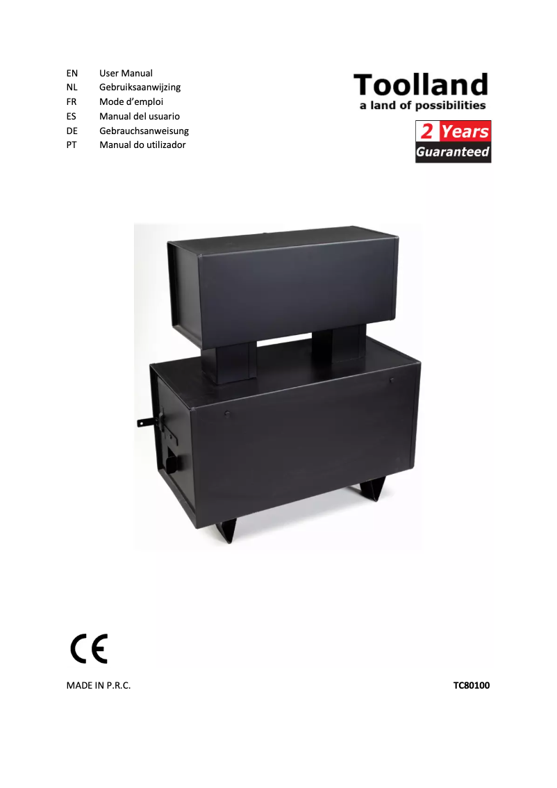 Page 1 de la notice Manuel utilisateur Toolland TC80100