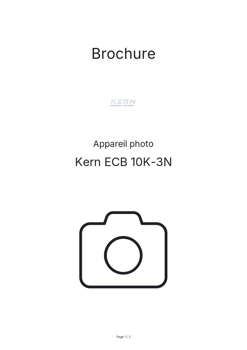 Page n°1 - Brochure Kern ECB 10K-3N