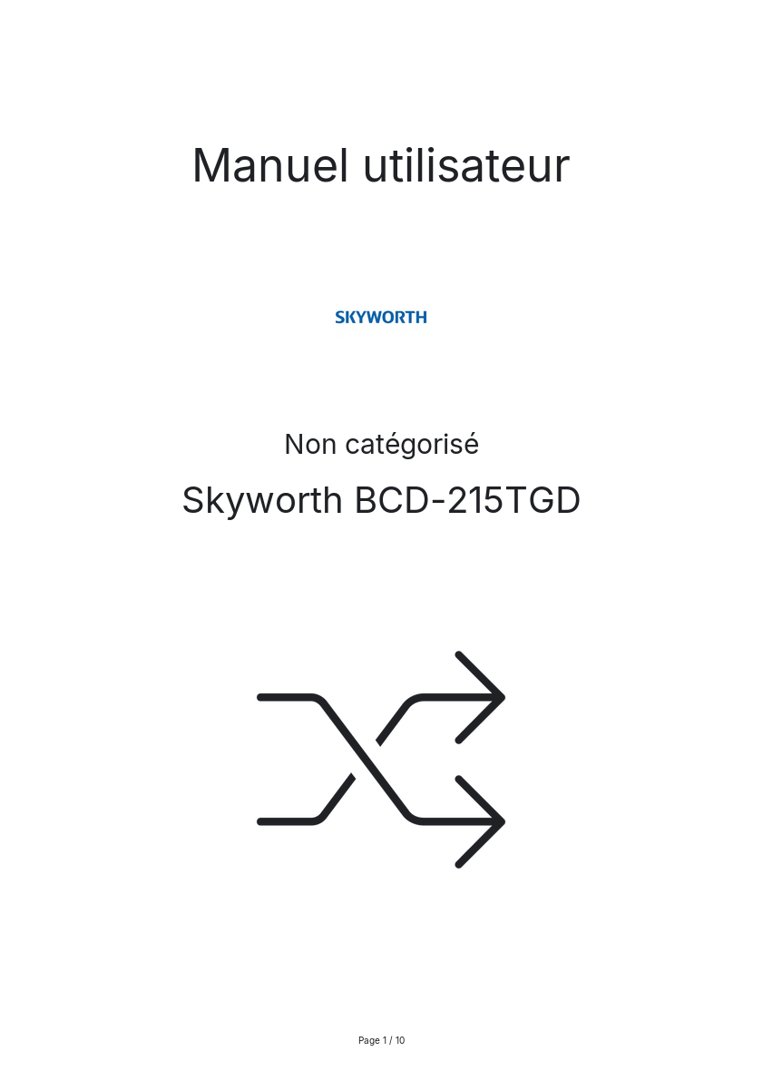 Image de la première page du manuel de l'appareil BCD-215TGD