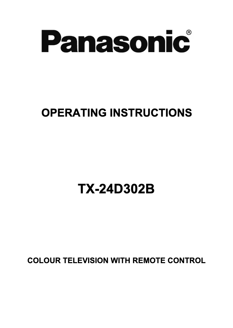 Page 1 de la notice Manuel utilisateur Panasonic TX-24D302B