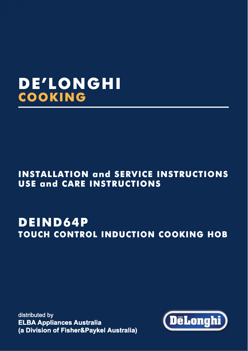 Image de la première page du manuel de l'appareil DEIND64P