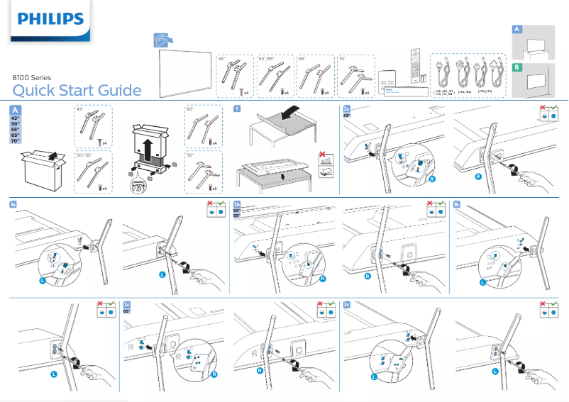 Page n°1 - Guide de démarrage rapide Philips 50PUT8115