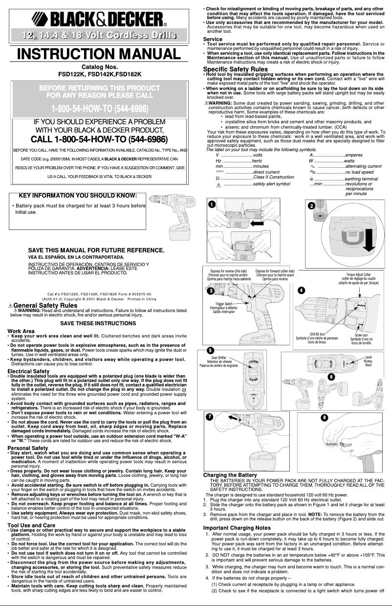 Page n°1 - Manuel utilisateur Black & Decker FSD182