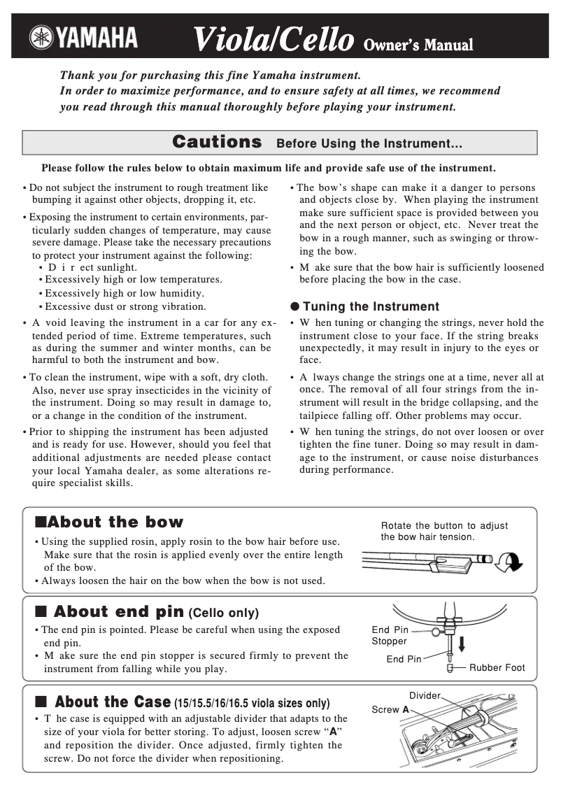 Page 1 de la notice Manuel utilisateur Yamaha VC7SG