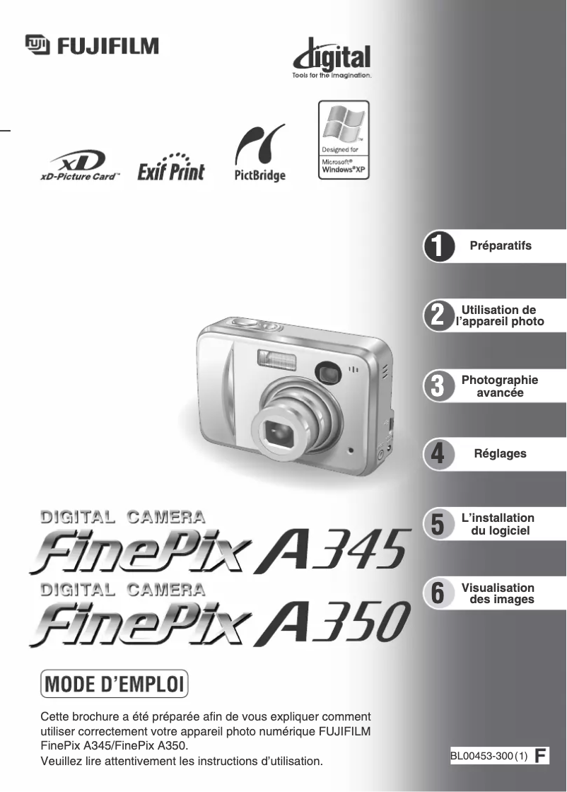 Page 1 de la notice Manuel utilisateur Fujifilm FinePix A345