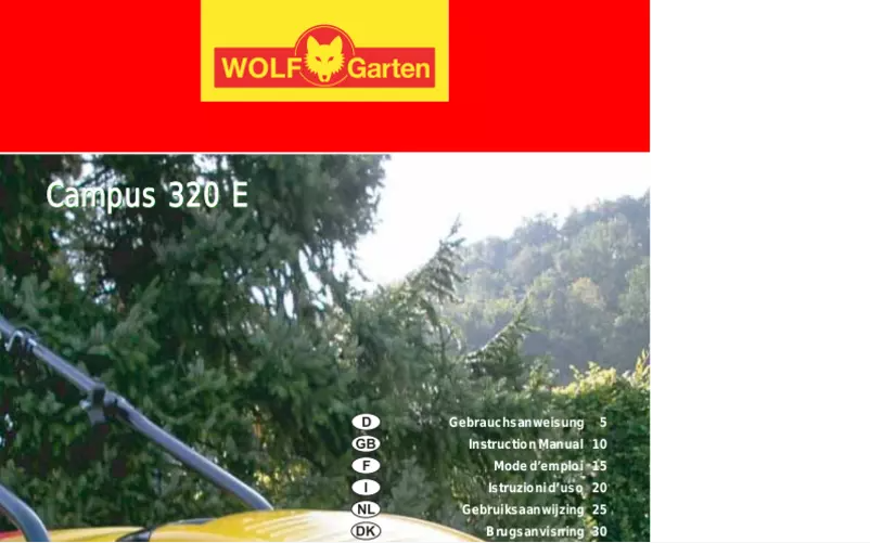 Page 1 de la notice Manuel utilisateur Wolf Garten Campus 320 E