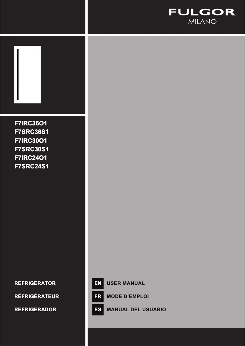 Page 1 de la notice Manuel utilisateur Fulgor Milano F7IRC36O1-R