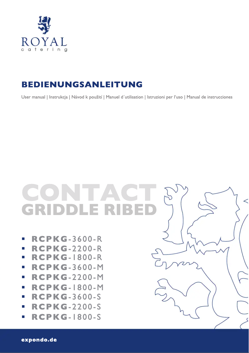 Page n°1 - Manuel utilisateur Royal Catering RCPKG-2200-M