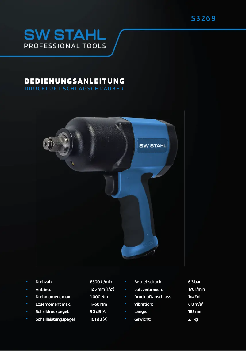 Page n°1 - Manuel utilisateur SW-Stahl S3269