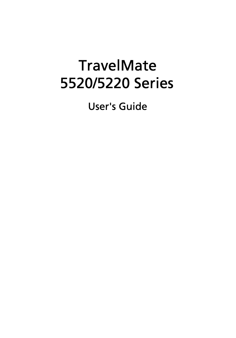 Page n°1 - Manuel utilisateur Acer TravelMate 5520