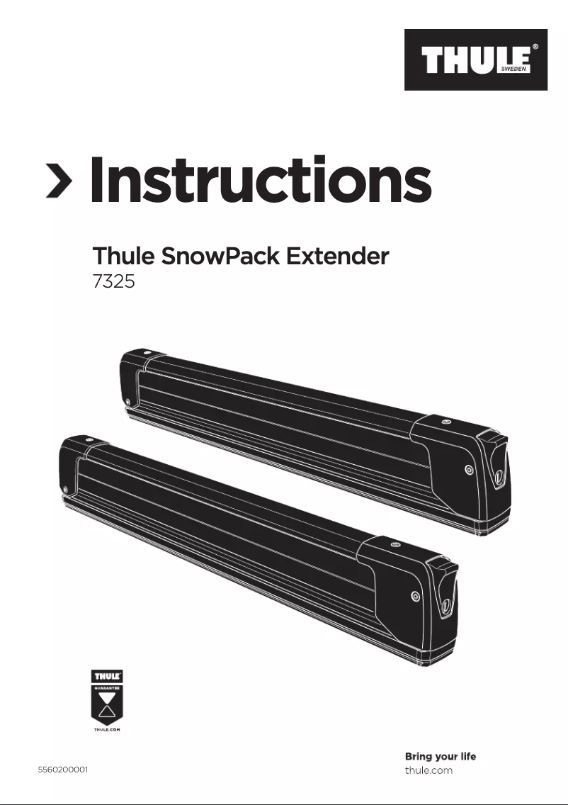 Page 1 de la notice Manuel utilisateur Thule SnowPack Extender 7325