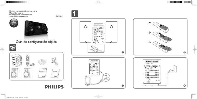 Page n°1 - Guide de démarrage rapide Philips FWM205