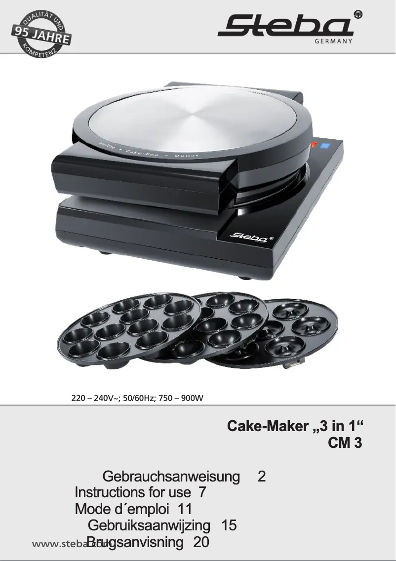 Page 1 de la notice Manuel utilisateur Steba CM 3