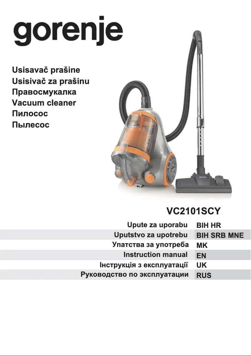 Página 1 del manual Manual de usuario Gorenje VC2101SCY