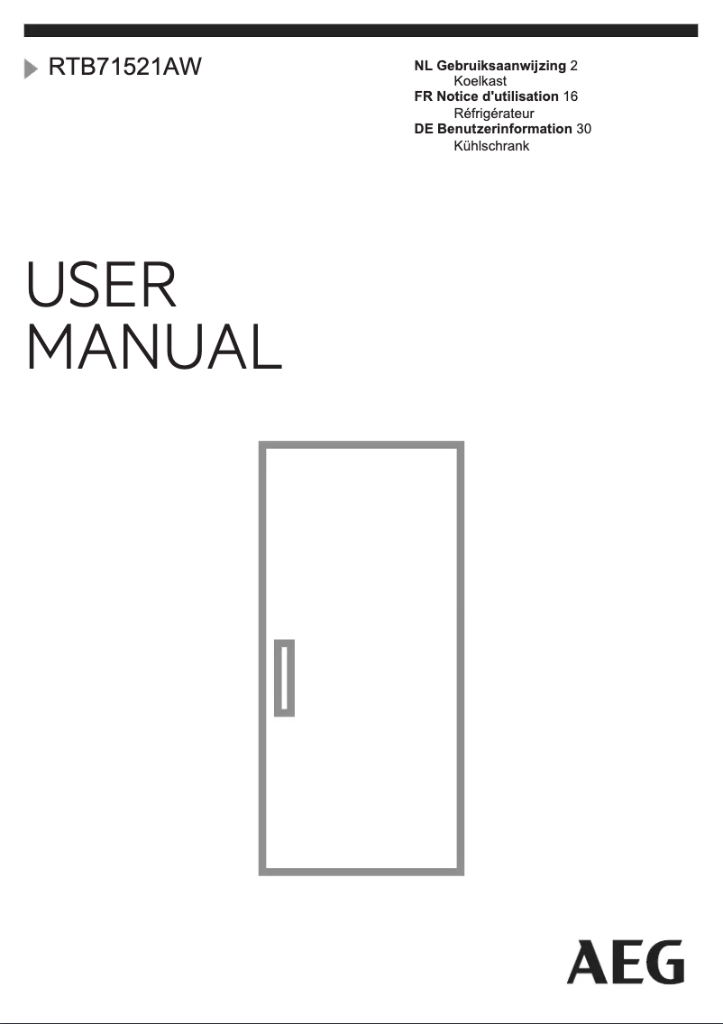 Page n°1 - Manuel utilisateur AEG RTB71521AW