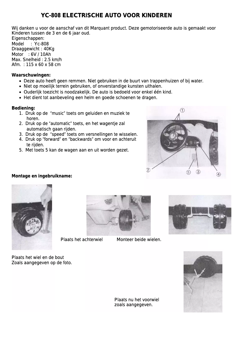 Página 1 del manual Manual de usuario Marquant YC-808