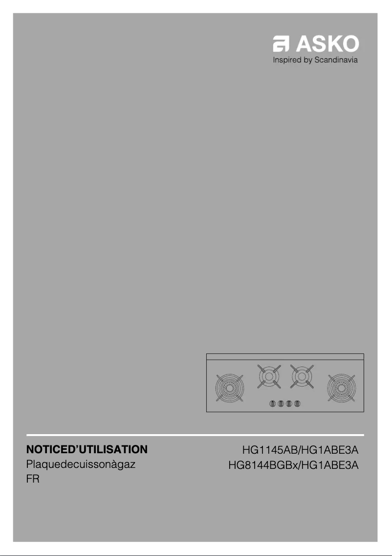 Page n°1 - Manuel utilisateur Asko HG8144BGB1