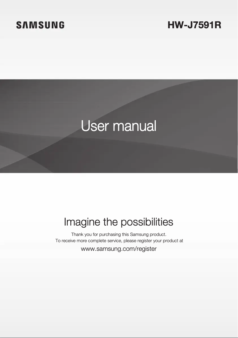 Page 1 de la notice Manuel utilisateur Samsung HW-J7591R