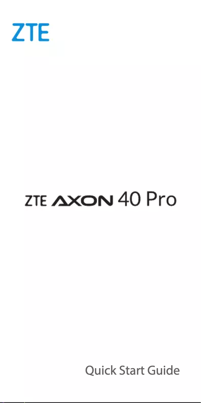 Image de la première page du manuel de l'appareil Axon 40 Pro