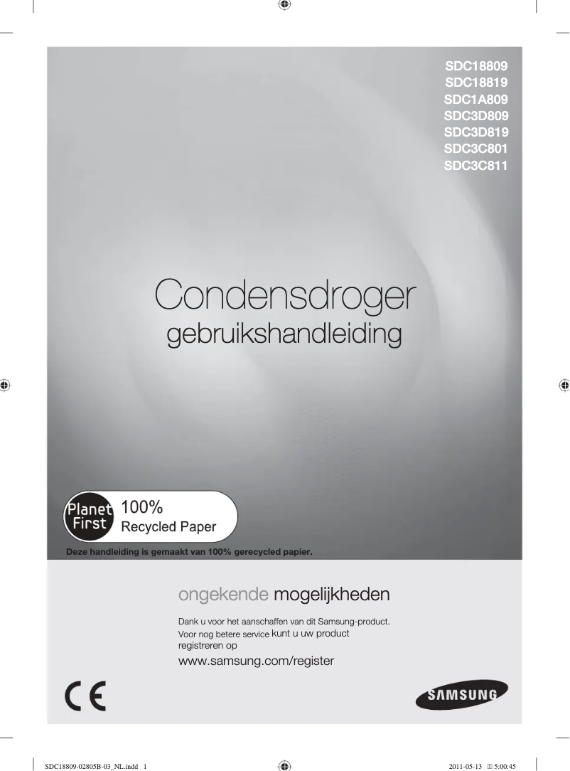 Page 1 de la notice Manuel utilisateur Samsung SDC3C801