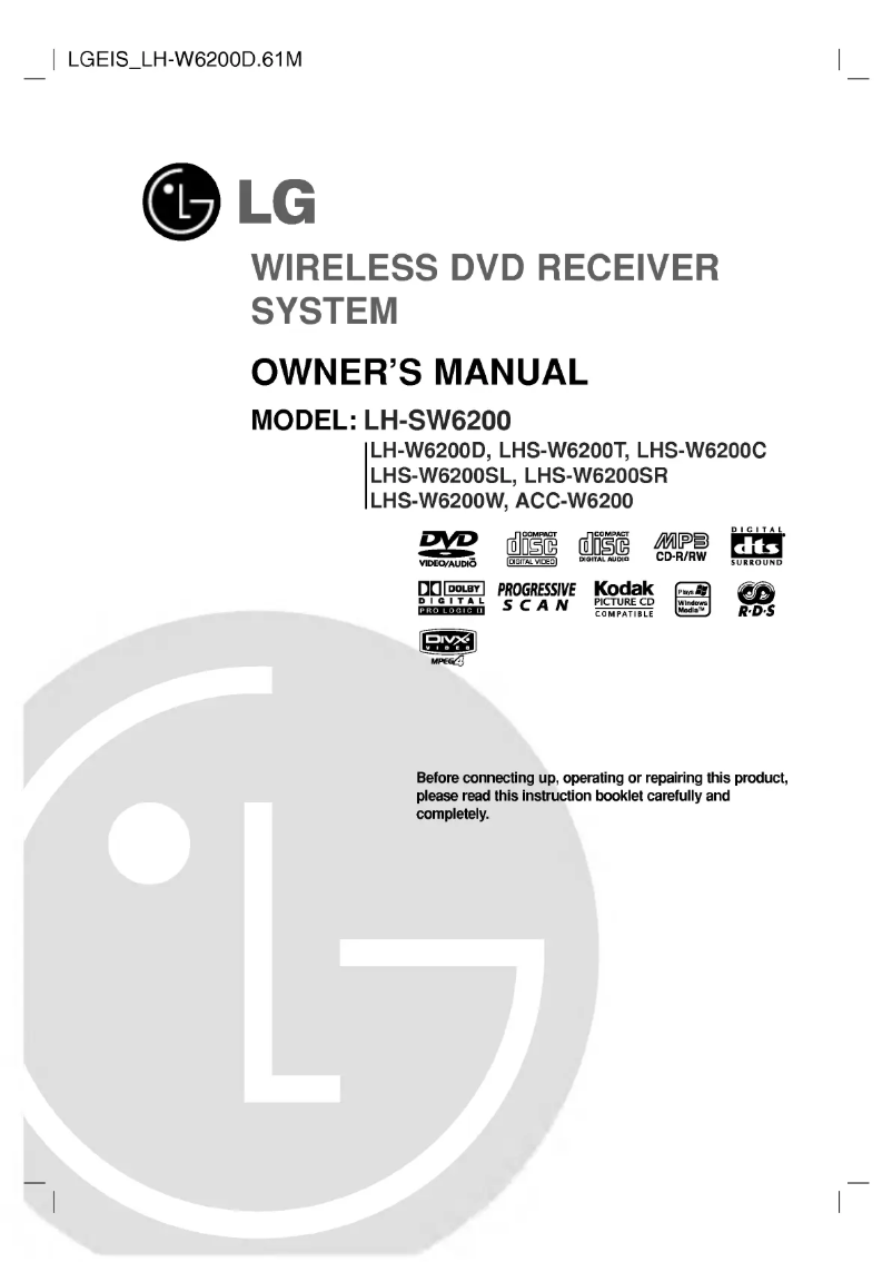 Image de la première page du manuel de l'appareil LH-W6200