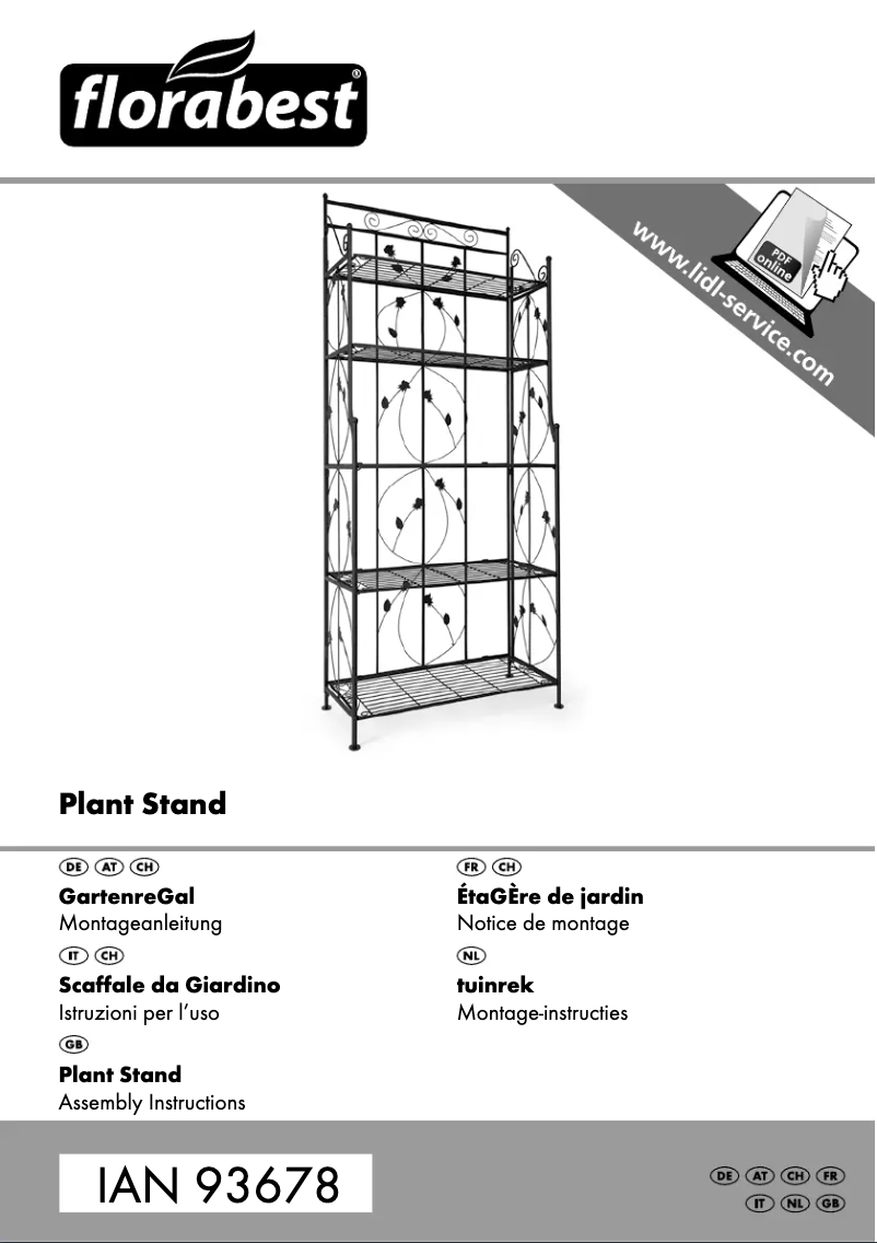 Page 1 de la notice Manuel utilisateur Florabest IAN 93678