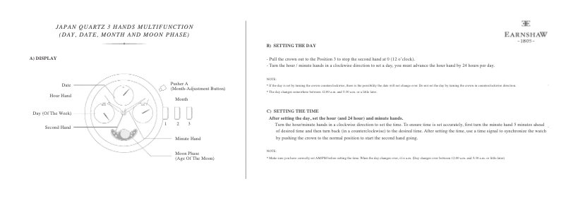 Page 1 de la notice Manuel utilisateur Earnshaw Maskelyne ES-8031-01