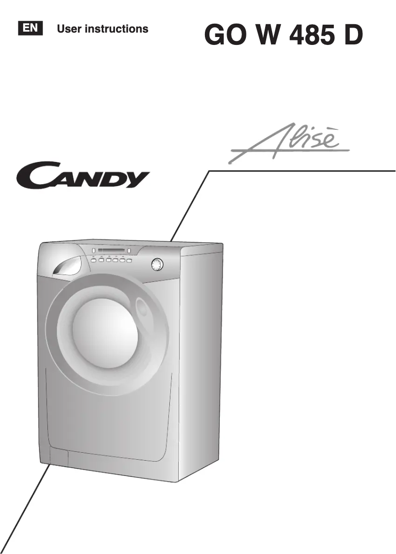 Page 1 de la notice Manuel utilisateur Candy GO W485D-UK