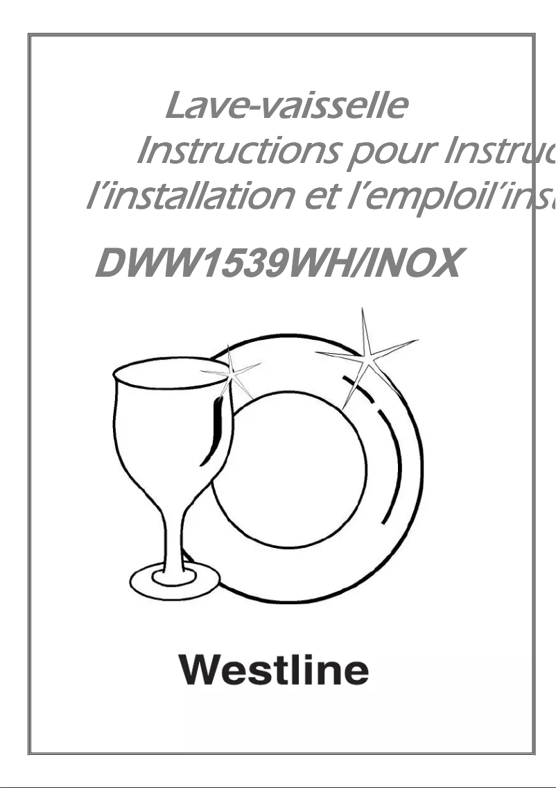 Page 1 de la notice Manuel utilisateur Westline DWW1539WH