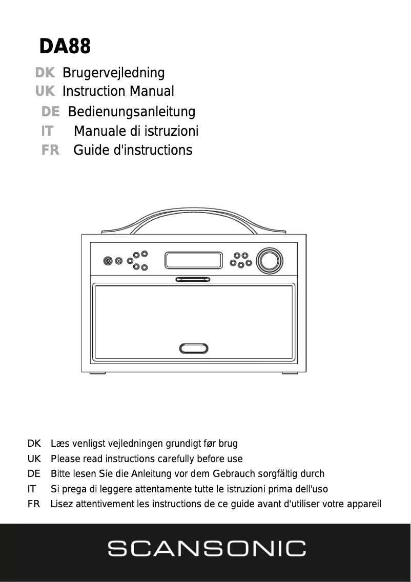 Page 1 de la notice Manuel utilisateur Scansonic DA88