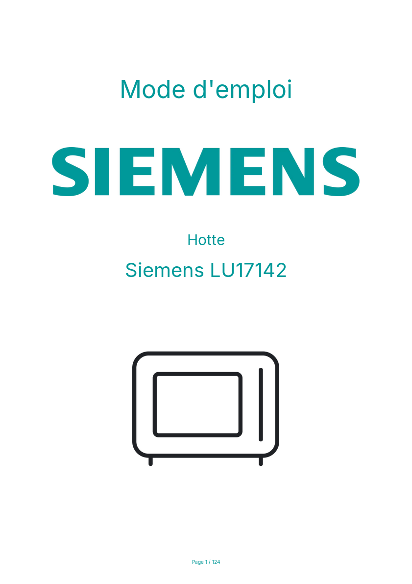 Page n°1 - Mode d'emploi Siemens LU17142