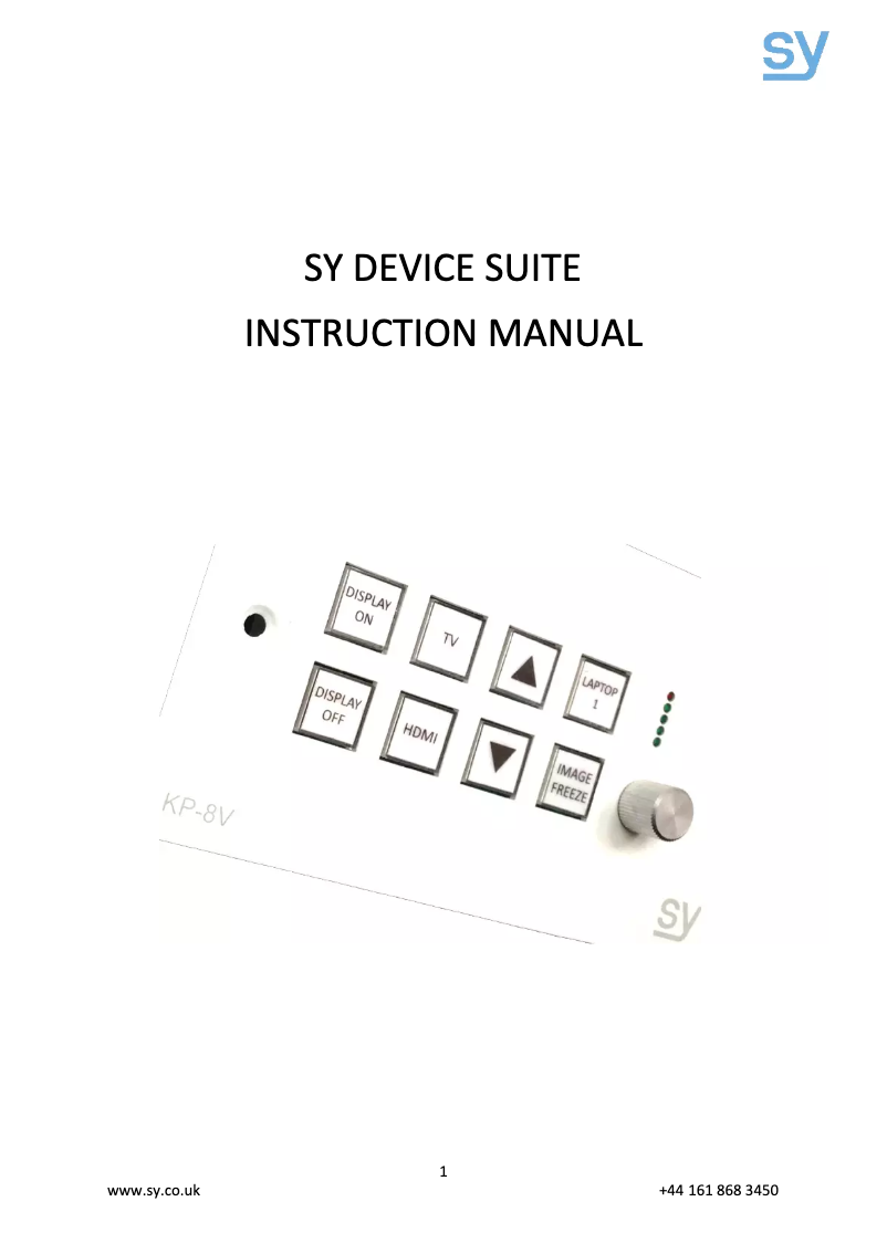 Page n°1 - Manuel utilisateur SY Electronics SY-KP6VE-BA