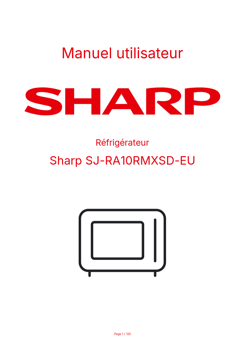 Image de la première page du manuel de l'appareil SJ-RA10RMXSD-EU