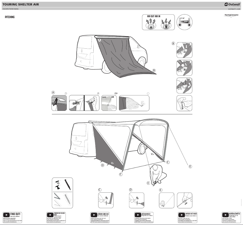 Page 1 de la notice Manuel utilisateur Outwell Touring Shelter Air
