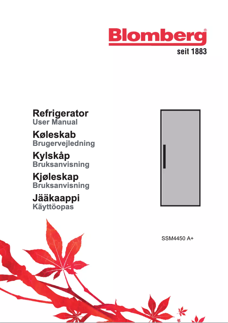 Page n°1 - Manuel utilisateur Blomberg SSM 4450 X A+
