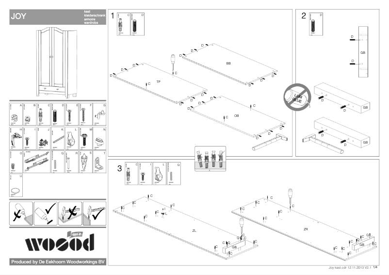 Page 1 de la notice Manuel utilisateur WOOOD Joy