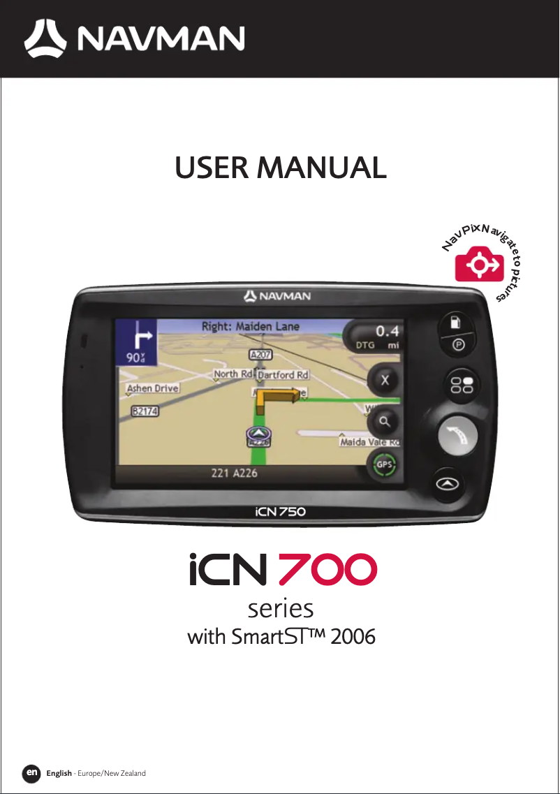 Page n°1 - Manuel utilisateur Navman iCN 750