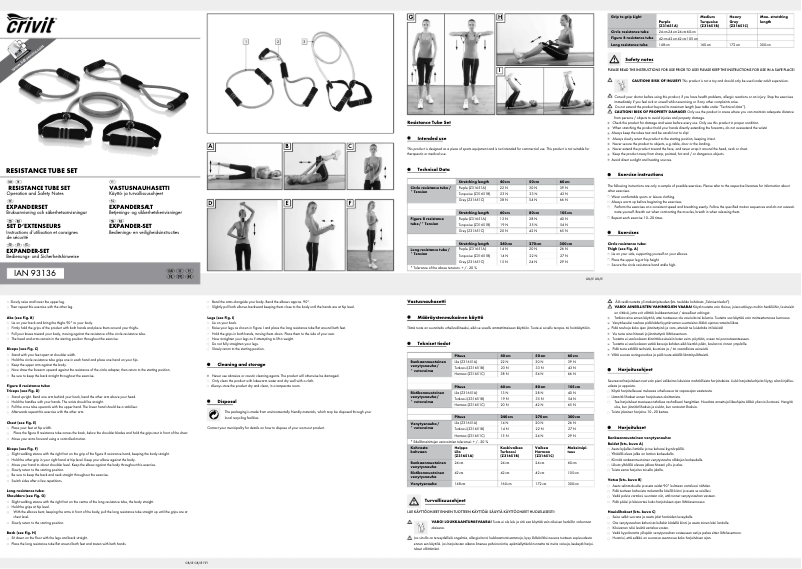 Page 1 de la notice Manuel utilisateur Crivit Z31651A
