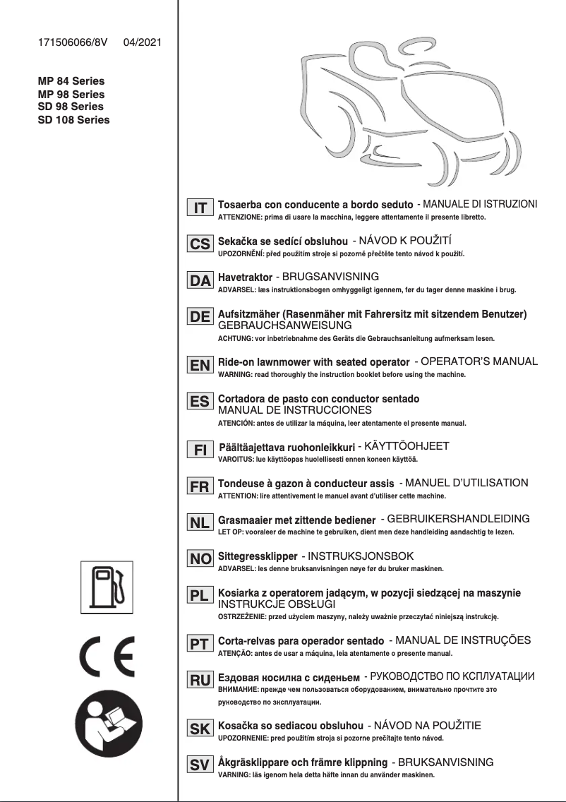 Page 1 de la notice Manuel utilisateur Stiga Estate 584