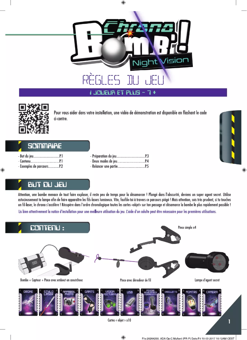 Page 1 de la notice Manuel utilisateur Dujardin Chrono Bomb Night Vision