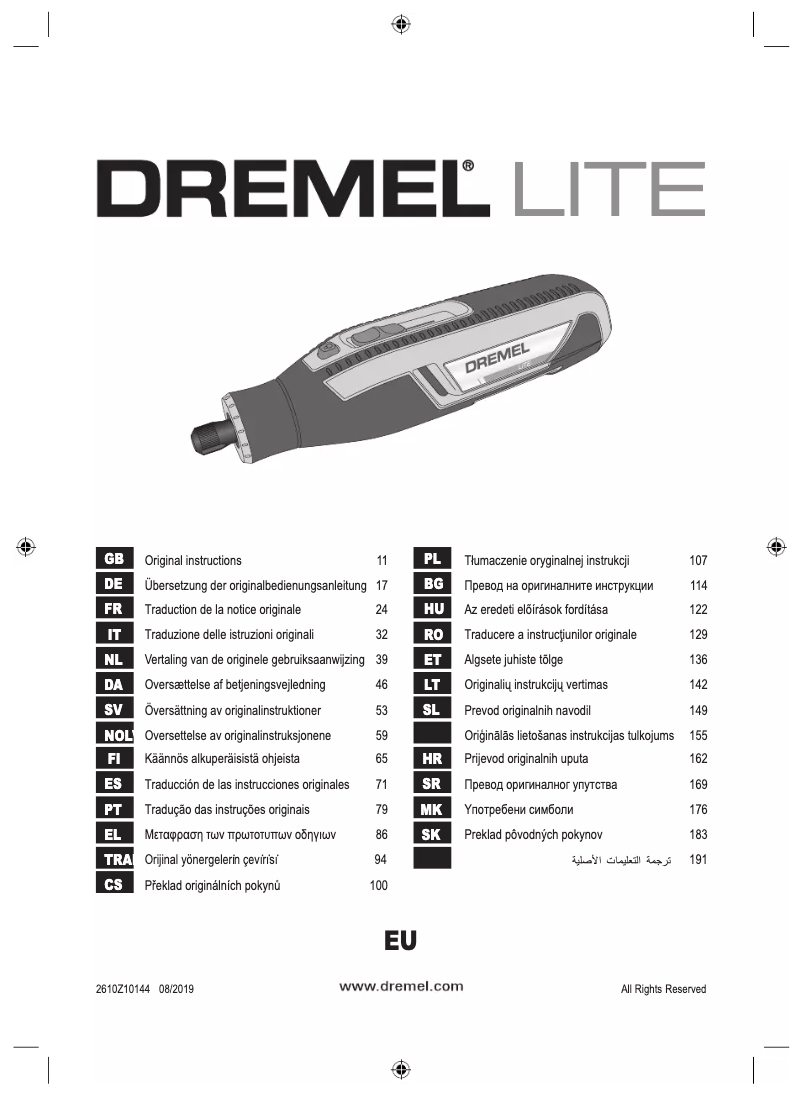 Página 1 del manual Manual de usuario Dremel Lite 7760