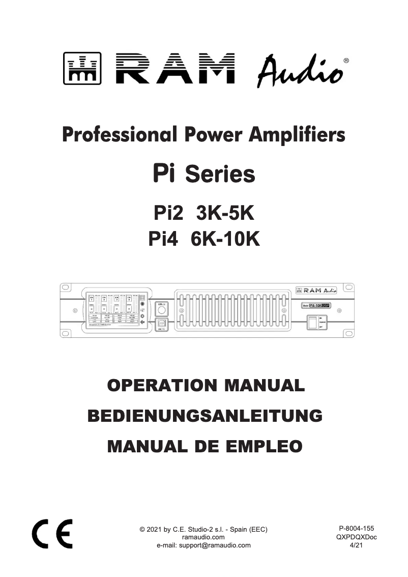 Page n°1 - Manuel utilisateur Ram Audio Pi2-3K