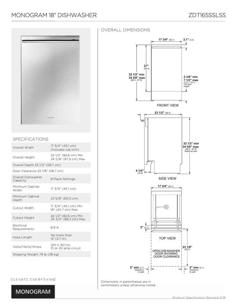 Image de la première page du manuel de l'appareil ZDT165SSLSS